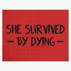 Fear Street Quote - She Survived By Dying Jigsaw Puzzle RB0309 product Offical Fear Street Merch